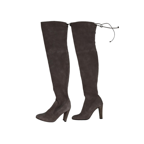 Knee high gray outlet suede boots