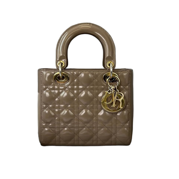 Christian Dior Lady Dior Mini Beige Crocodile Champagne Hardware