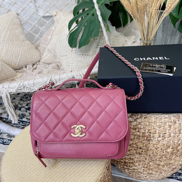 Chanel Business Affinity Flap Bag Quilted Caviar Mini Pink 4542735