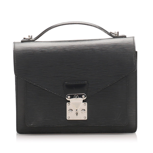 Mini Monceau Silver Edition - Black Smooth Leather