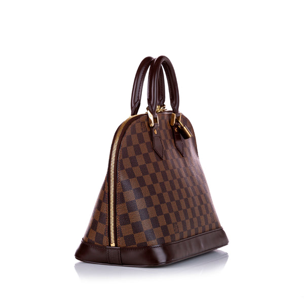 LOUIS VUITTON Alma PM Damier Ebene Satchel Bag Brown