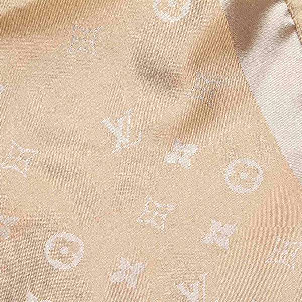 Louis Vuitton Nude Monogram Wool and Silk Large Scarf Shawl – Bag Religion