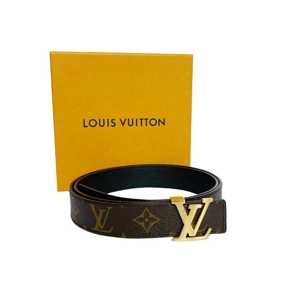 Louis Vuitton Black, Pattern Print 2015 30mm Neogram LV Belt XL