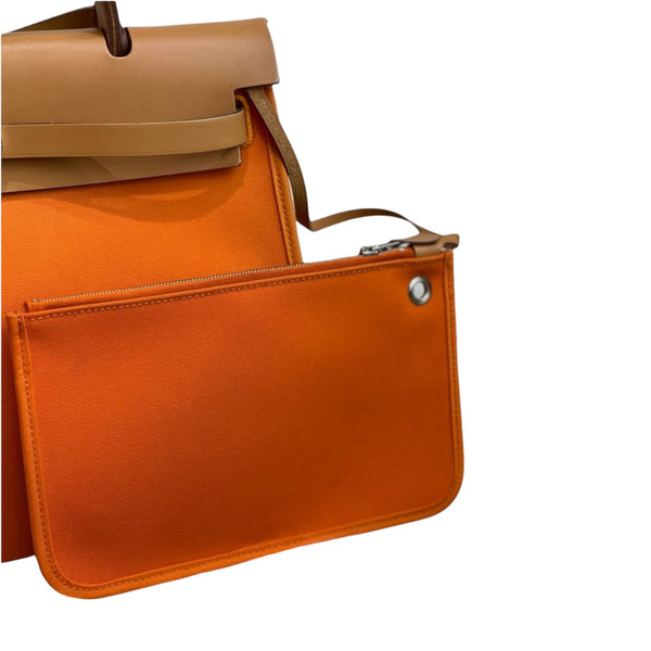 Hermès Hermès Herbag Zip 31 Canvas Handbag-Poppy Orange with Orange Enamel  Buckle (Shoulder bags)