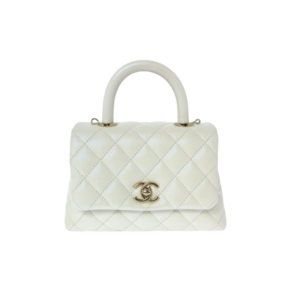 Chanel coco handle iridescent white new arrivals