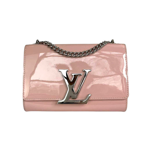 Louis Vuitton Rose Velours Vernis Leather Louise Clutch Bag