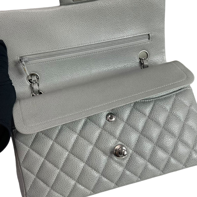 Timeless Classic Double Flap Medium Caviar Caviar Grey SHW