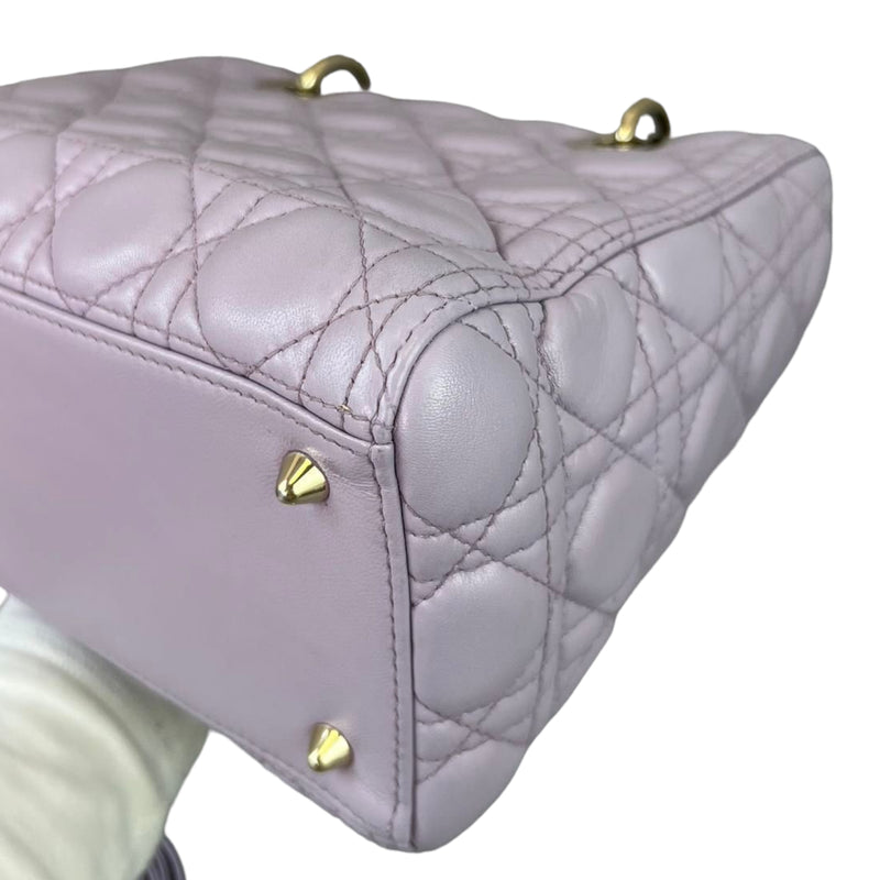 Lambskin Lady Dior Medium Lilac GHW