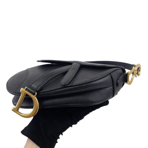 Saddle Bag Mini Grained Calfskin Black GHW