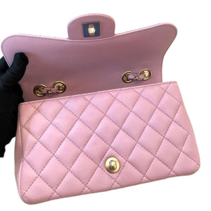 Mademoiselle Chic Flap Mini Lambskin Quilted Pink GHW