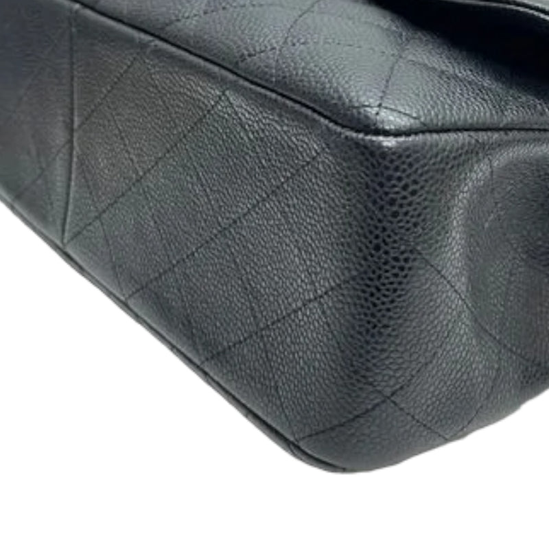 Classic Jumbo Double Flap Caviar Quilted Black SHW