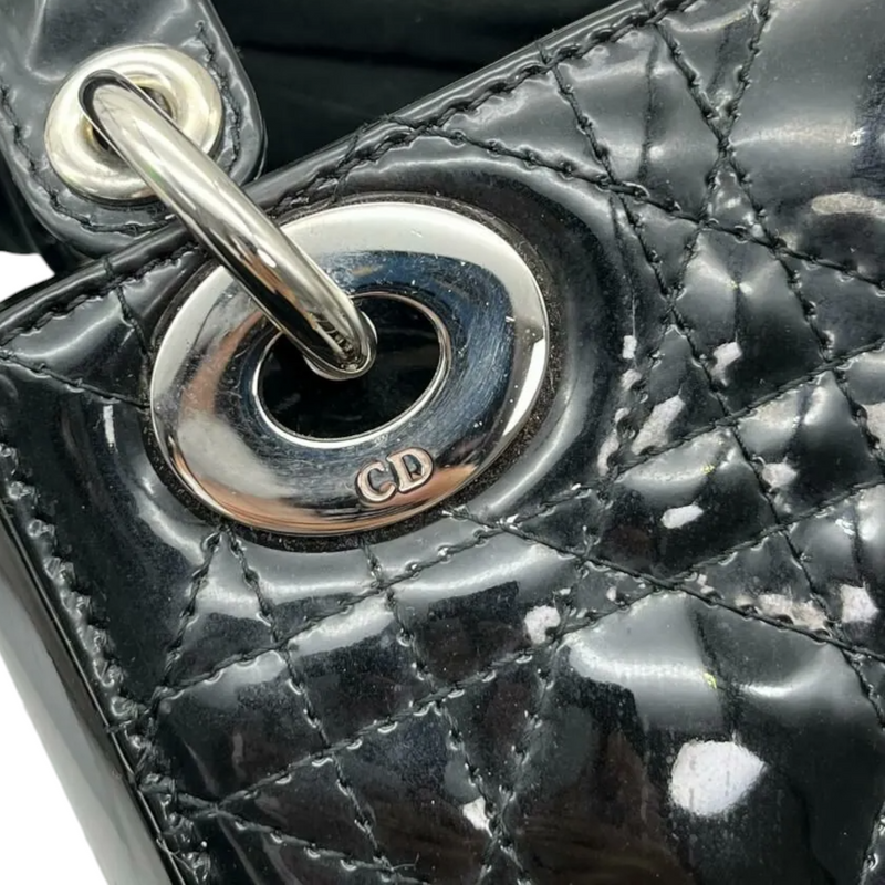 Miss Dior Mini Bag Iridescent Metallic Silver-Tone Cannage