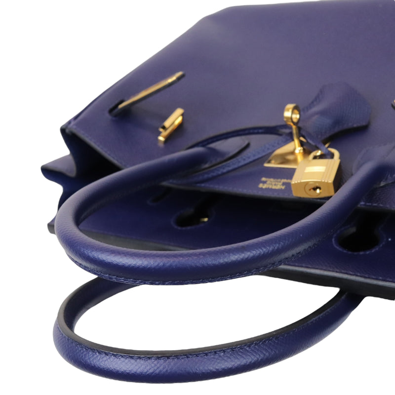 Hermès Birkin HSS 30 Bleu Indigo/Noir (Black) Epsom Gold Hardware GHW — The  French Hunter