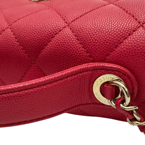 Business Affinity Flap Small Caviar Quilted Red GHW