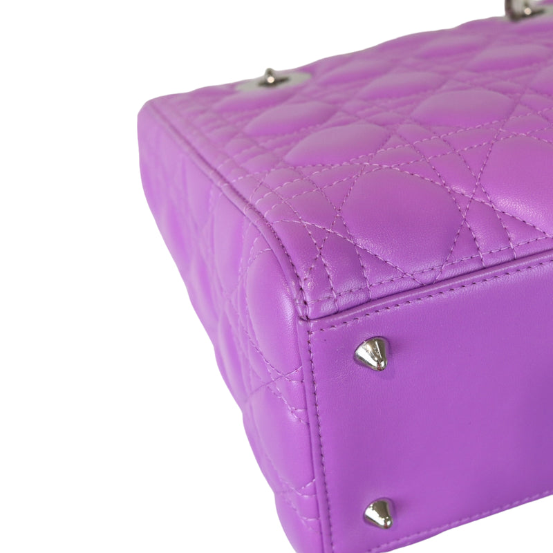 Medium Lady Dior Lambskin Purple SHW