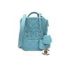 Double Flap Lambskin Jumbo Turquoise Blue SHW