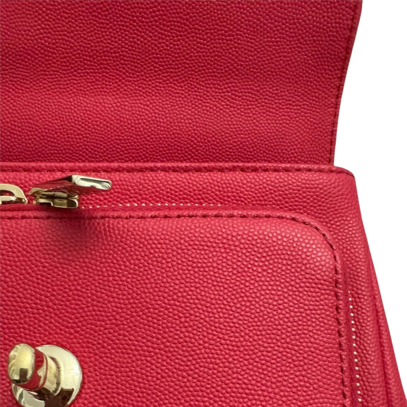 Business Affinity Flap Small Caviar Quilted Red GHW