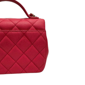 Business Affinity Flap Small Caviar Quilted Red GHW