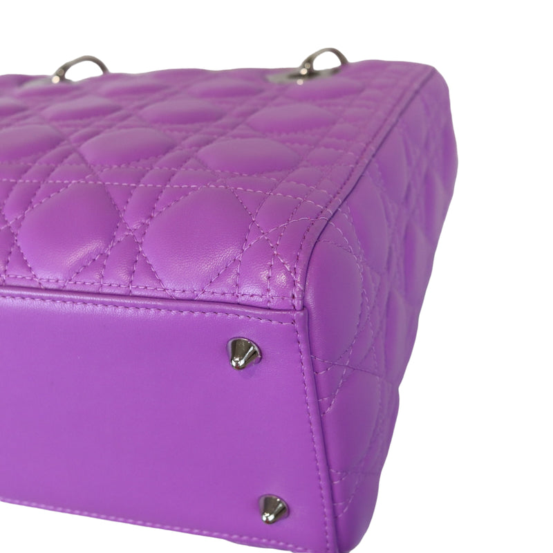 Medium Lady Dior Lambskin Purple SHW