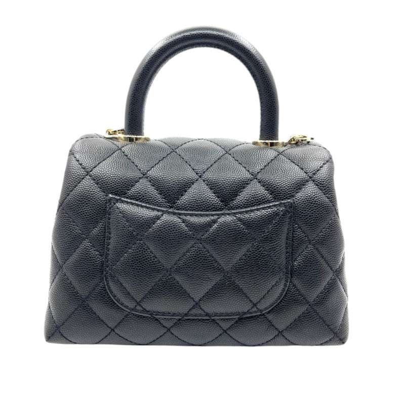 Coco Handle Flap Extra Mini Caviar Quilted Black GHW