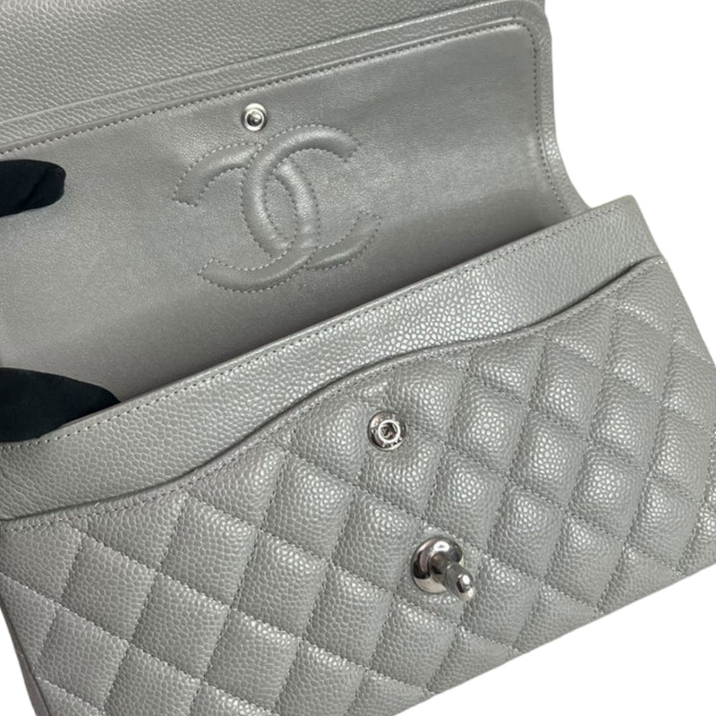 Timeless Classic Double Flap Medium Caviar Caviar Grey SHW