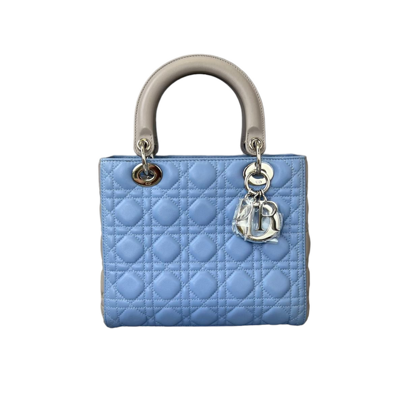 Christian Dior Lady Dior Medium Duo Tone Grey Blue SHW – Bag Religion