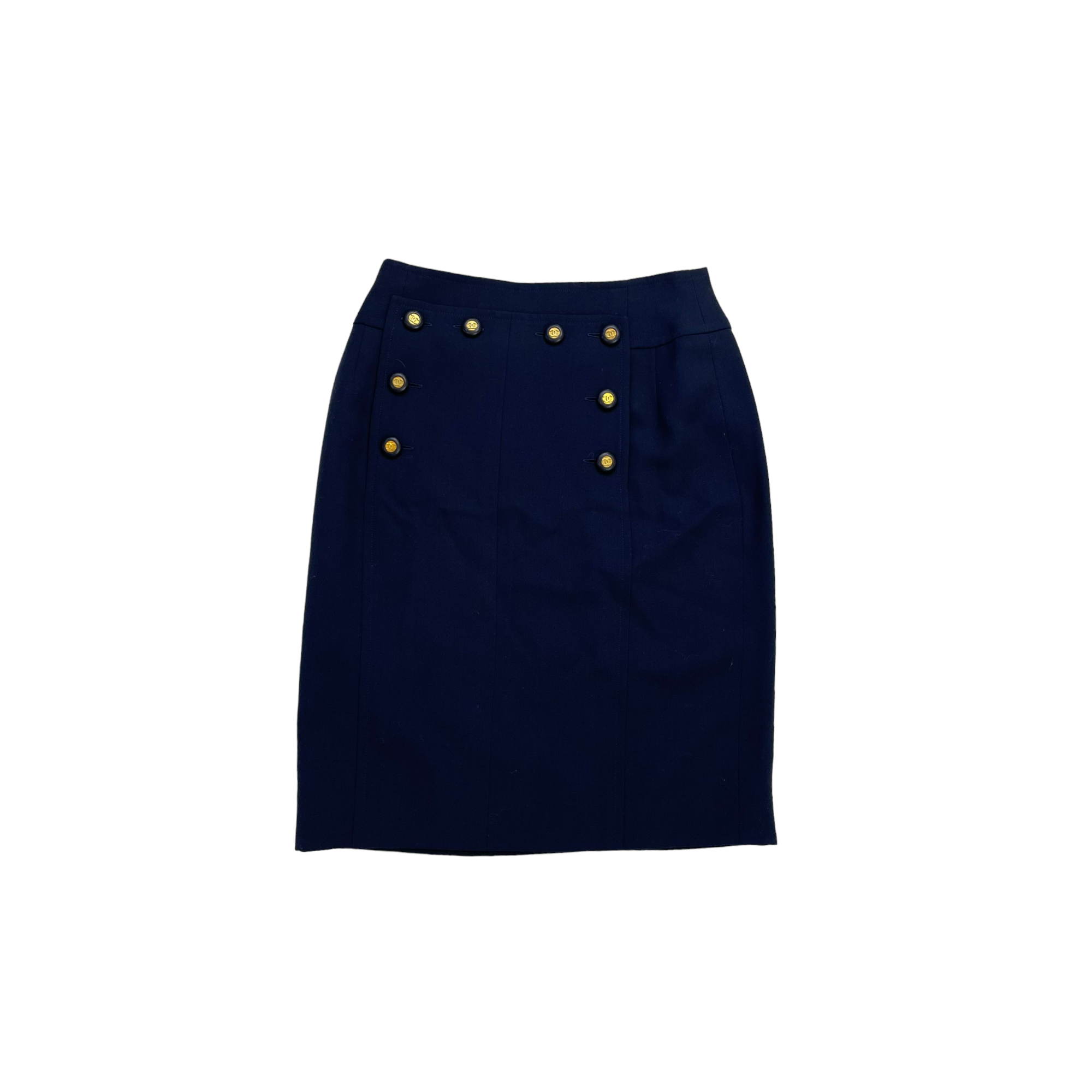 Navy skirt with gold buttons best sale