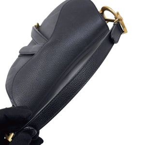 Saddle Bag Mini Grained Calfskin Black GHW