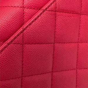 Business Affinity Flap Small Caviar Quilted Red GHW