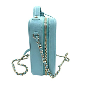 CC Filigree Camera Vanity Case Caviar Light Blue GHW