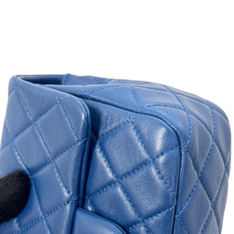 Pearl Crush Flap Mini Lambskin Quilted Blue GHW