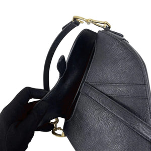 Saddle Bag Mini Grained Calfskin Black GHW