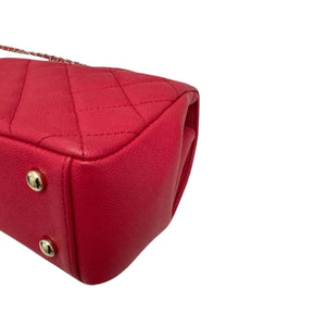 Business Affinity Flap Small Caviar Quilted Red GHW