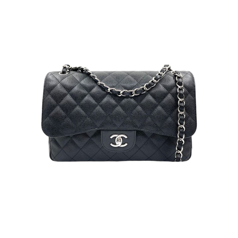 Caviar quilted jumbo double flap black new arrivals