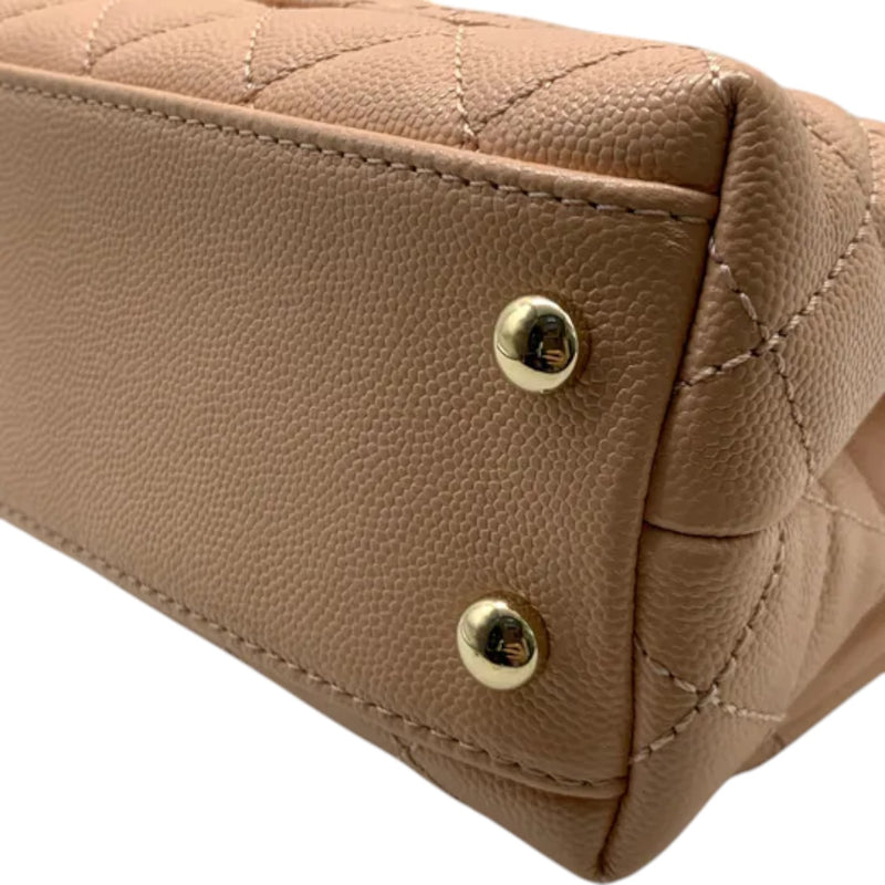 Coco Handle Flap Extra Mini Caviar Quilted Beige GHW