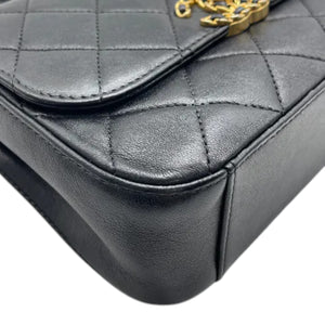 Chain Infinity Top Handle Flap Small Lambskin Black GHW