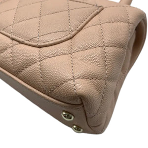 Coco Handle Flap Extra Mini Caviar Quilted Beige GHW