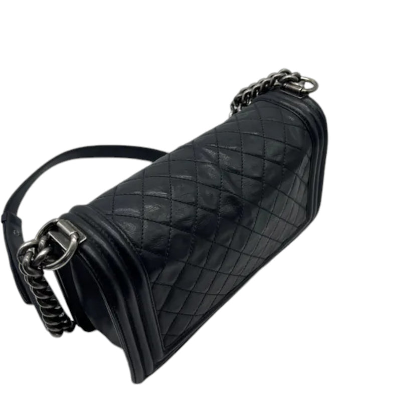 Boy Flap Medium Lambskin Quilted Black RHW