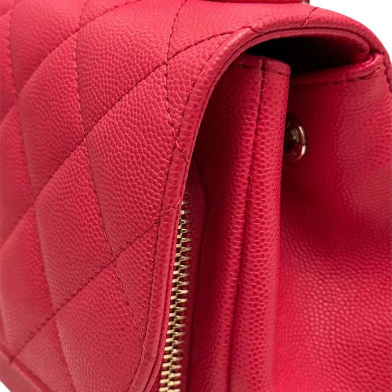 Business Affinity Flap Small Caviar Quilted Red GHW