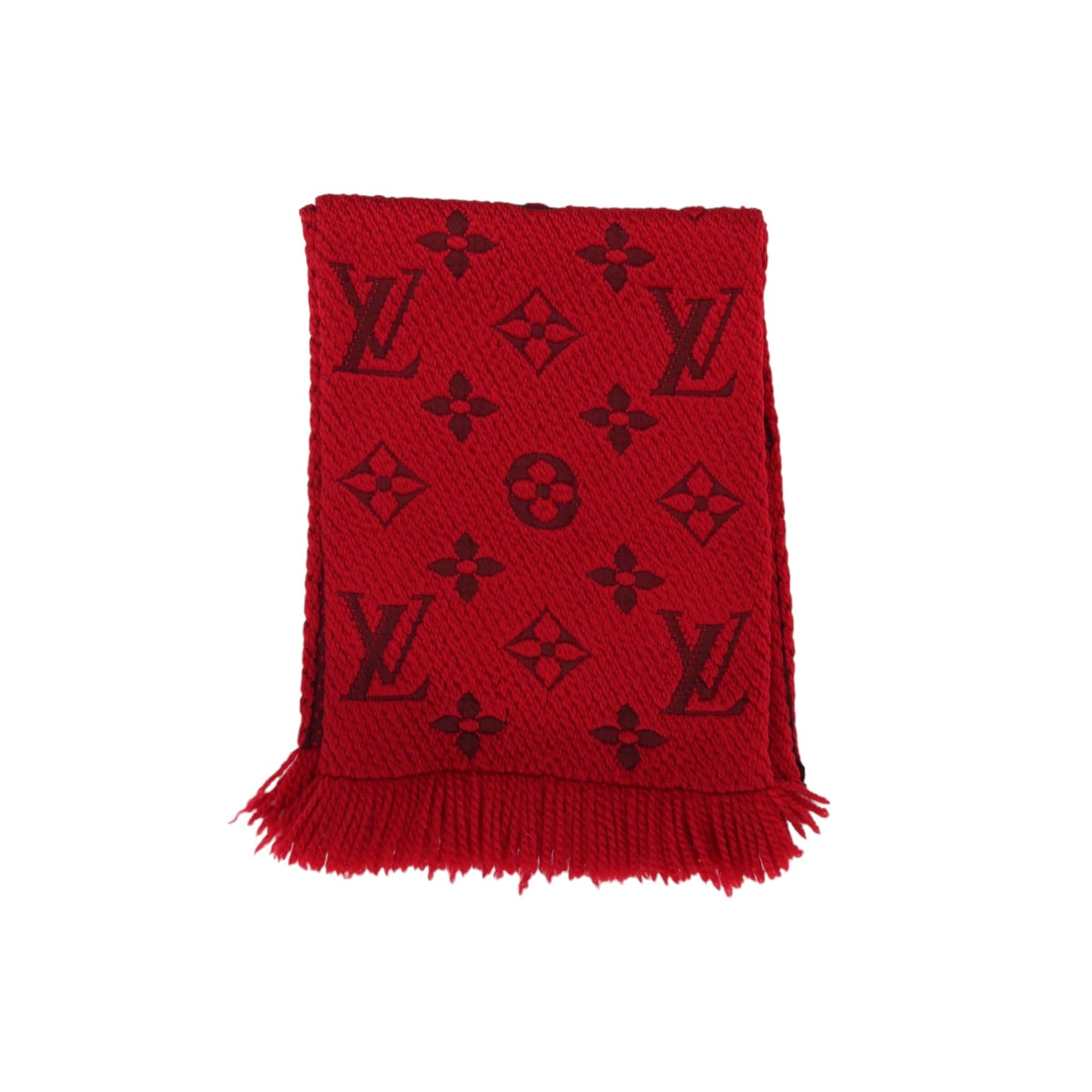 Louis vuitton red silk on sale scarf