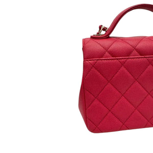 Business Affinity Flap Small Caviar Quilted Red GHW