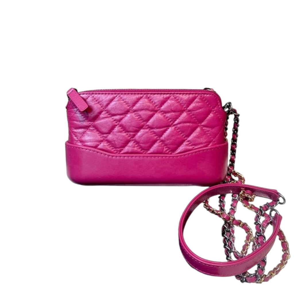 Gabrielle Clutch With Chain Aged Calfskin Pink MHW