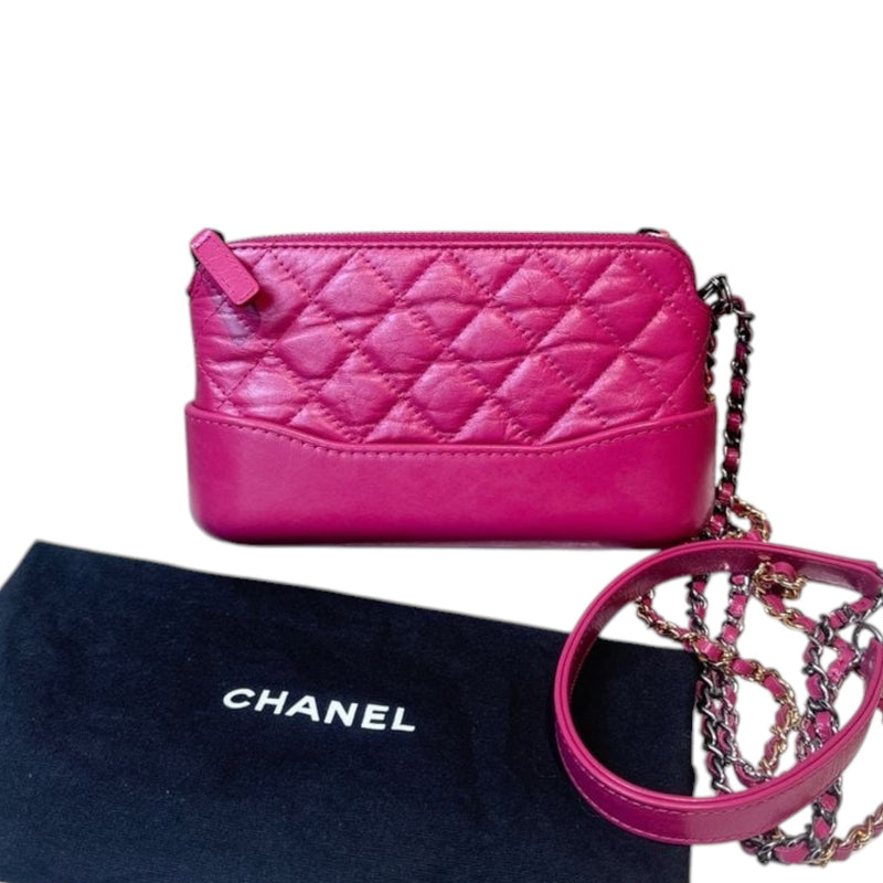 Gabrielle Clutch With Chain Aged Calfskin Pink MHW