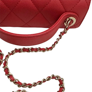 Business Affinity Flap Small Caviar Quilted Red GHW