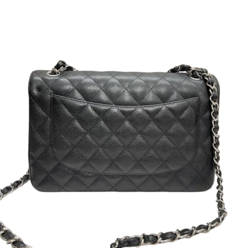 Classic Jumbo Double Flap Caviar Quilted Black SHW