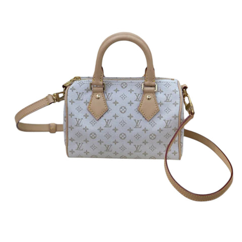 Mini Flowerland Peekaboo Leather Satchel White