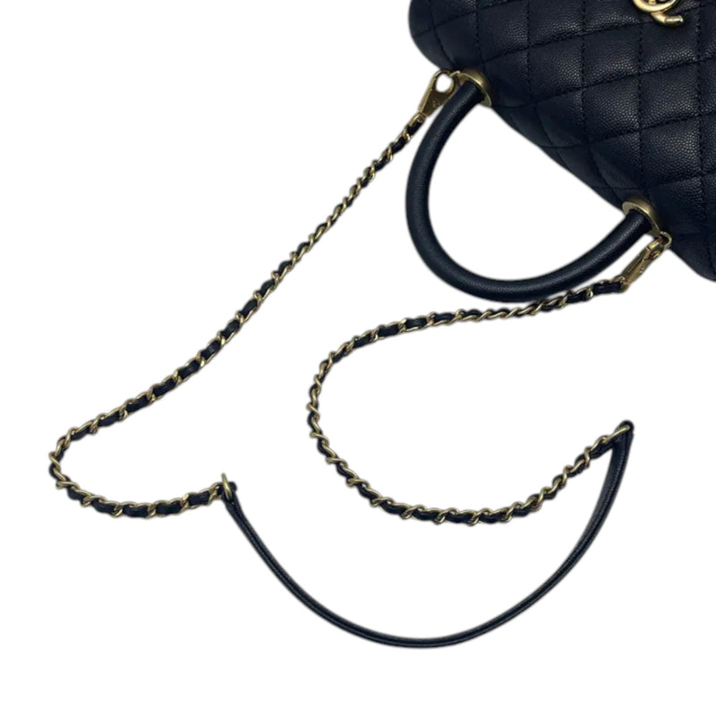 Coco Handle Flap Small Caviar Quilted Black GHW