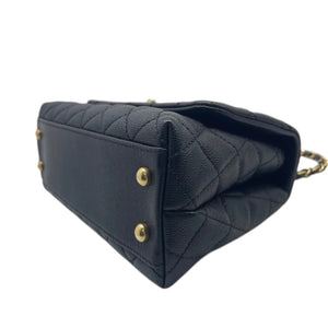 Coco Handle Flap Small Caviar Quilted Black GHW