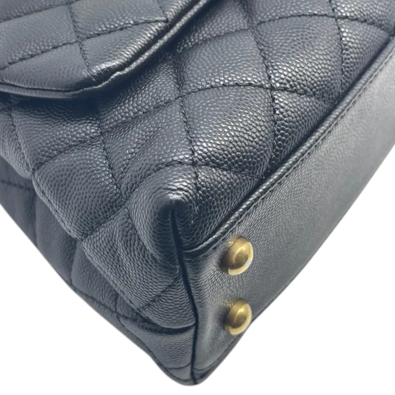 Coco Handle Flap Small Caviar Quilted Black GHW