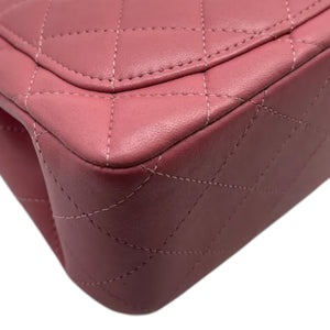 Square Flap Mini Lambskin Quilted Pink SHW